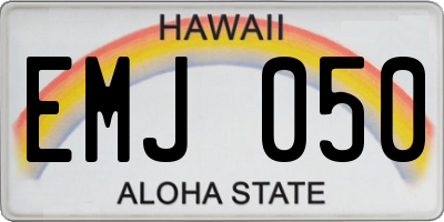 HI license plate EMJ050