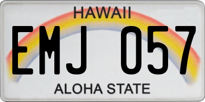 HI license plate EMJ057