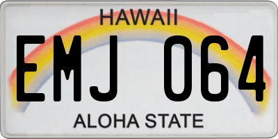 HI license plate EMJ064