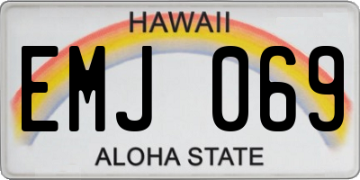 HI license plate EMJ069