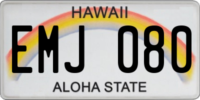 HI license plate EMJ080