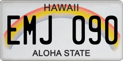 HI license plate EMJ090