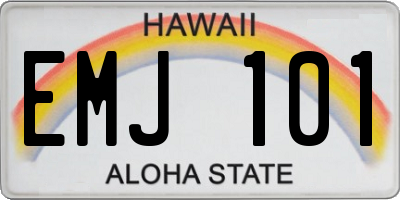 HI license plate EMJ101
