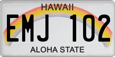 HI license plate EMJ102