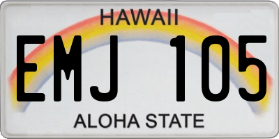 HI license plate EMJ105