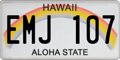 HI license plate EMJ107