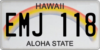 HI license plate EMJ118