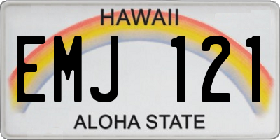 HI license plate EMJ121