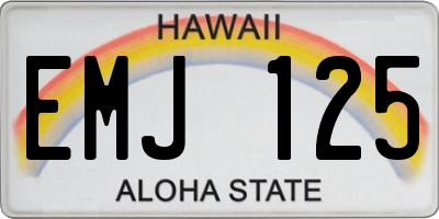 HI license plate EMJ125