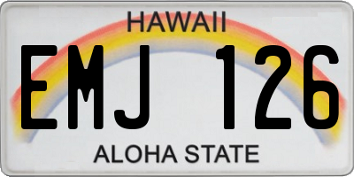 HI license plate EMJ126