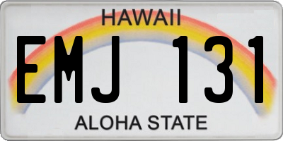 HI license plate EMJ131