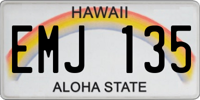 HI license plate EMJ135