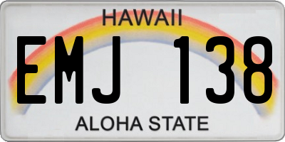 HI license plate EMJ138