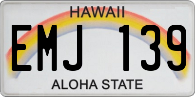 HI license plate EMJ139