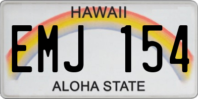 HI license plate EMJ154