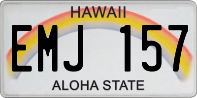HI license plate EMJ157
