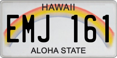 HI license plate EMJ161