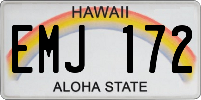 HI license plate EMJ172