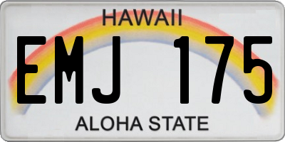 HI license plate EMJ175