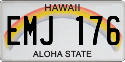 HI license plate EMJ176