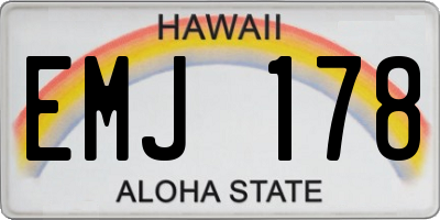 HI license plate EMJ178