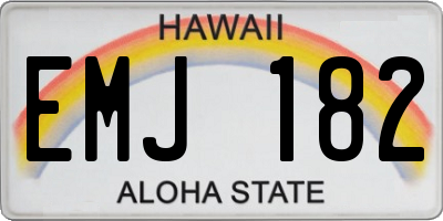HI license plate EMJ182