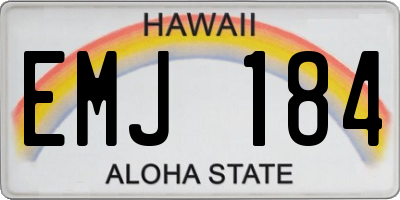 HI license plate EMJ184