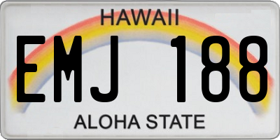 HI license plate EMJ188