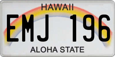 HI license plate EMJ196