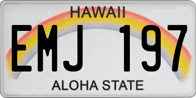 HI license plate EMJ197
