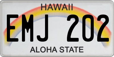 HI license plate EMJ202