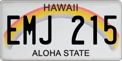 HI license plate EMJ215