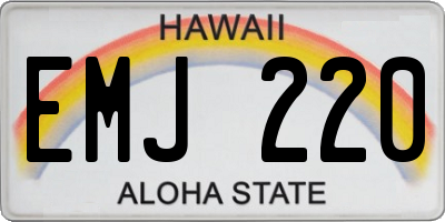HI license plate EMJ220