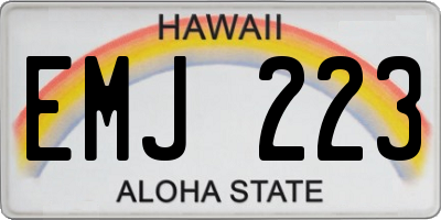 HI license plate EMJ223
