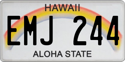 HI license plate EMJ244