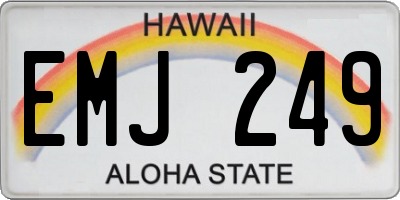 HI license plate EMJ249