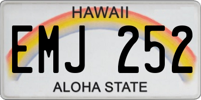 HI license plate EMJ252