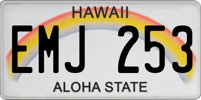 HI license plate EMJ253