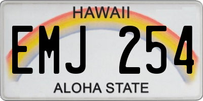 HI license plate EMJ254
