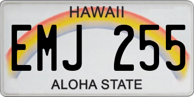 HI license plate EMJ255
