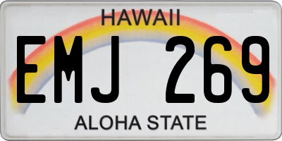 HI license plate EMJ269