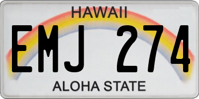 HI license plate EMJ274