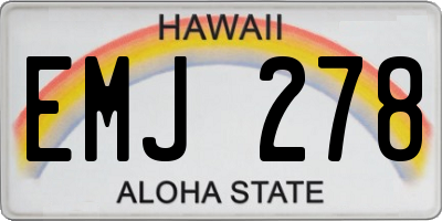 HI license plate EMJ278