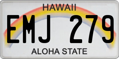 HI license plate EMJ279