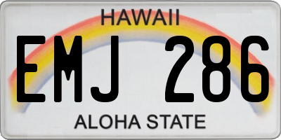 HI license plate EMJ286