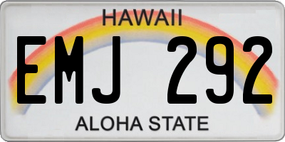 HI license plate EMJ292