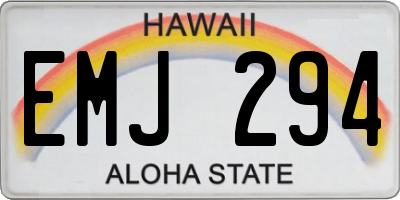 HI license plate EMJ294