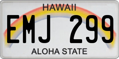 HI license plate EMJ299