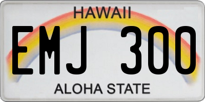 HI license plate EMJ300