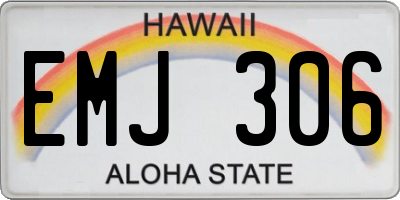 HI license plate EMJ306